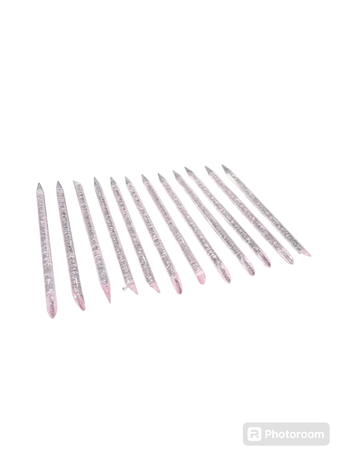 Palito naranjo acrilico glitter rosa x unidad MV